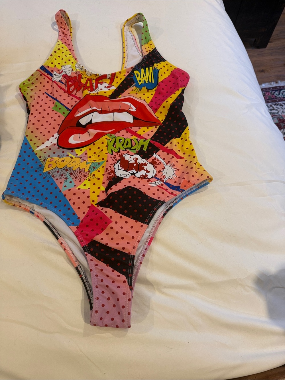 Colorful Pop Art One-Piece Swimsuit - Multicolor